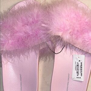 NWI INC open toe pink slippers US9/10